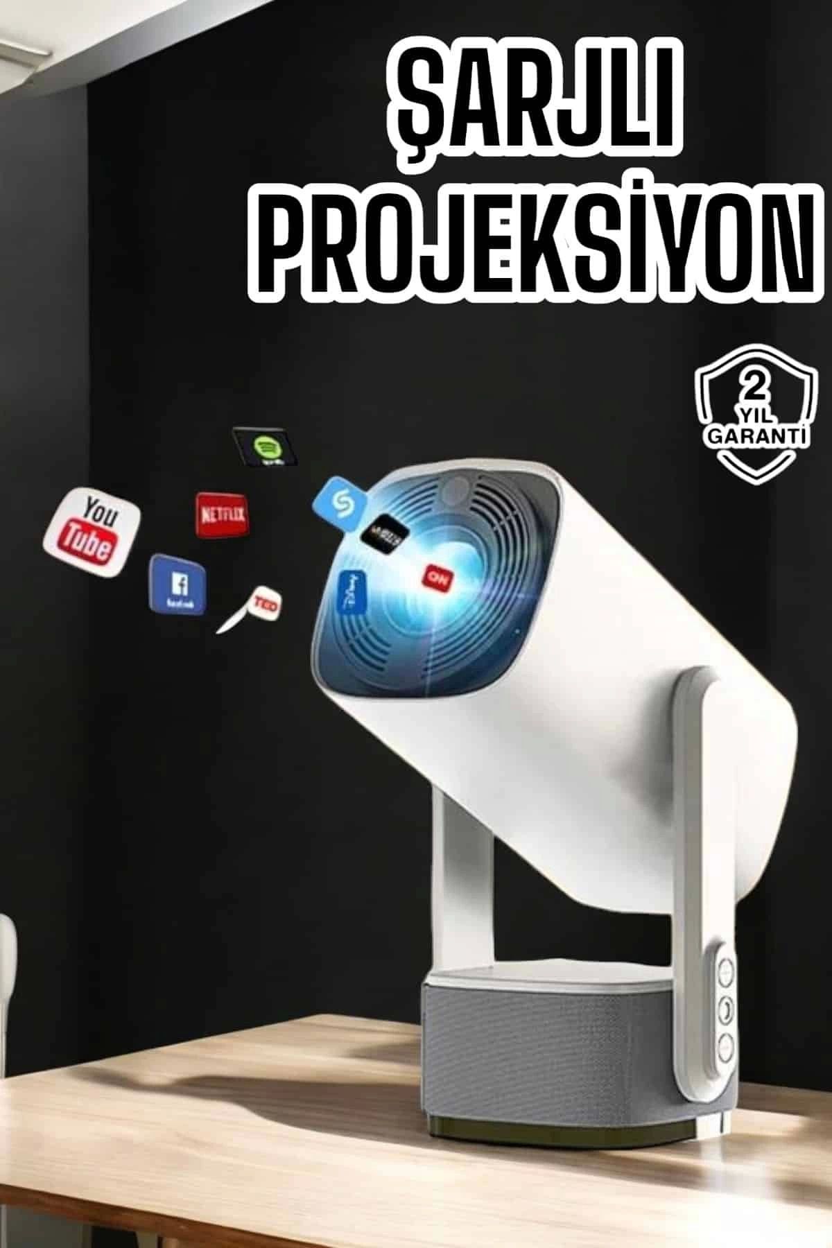 hayalimsah Akıllı Projeksiyon Powerbankli Taşınabilir Sinema Projektörü 4k HD Kaliteli