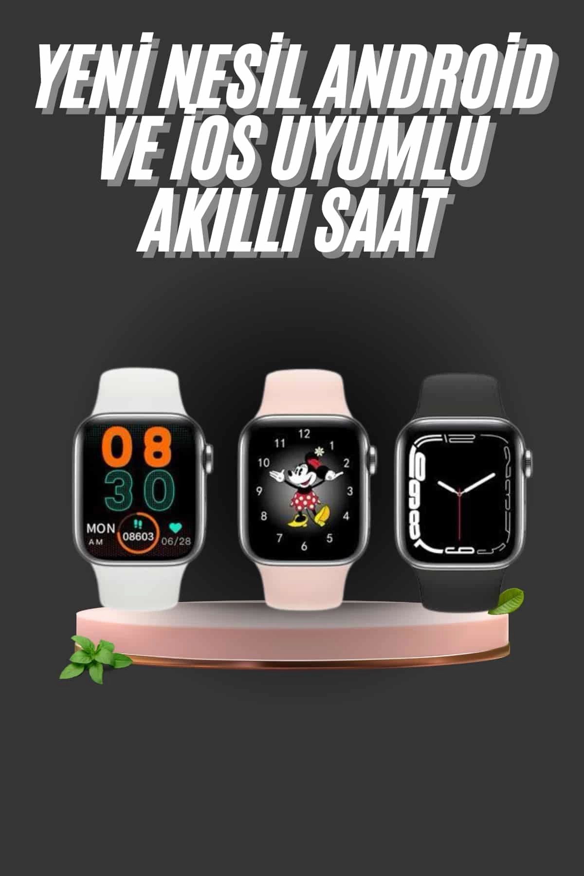 DENİZBİLİŞİM 1.83 İnç Akıllı Saat Android Ve İos Uyumlu Çağrı Cevaplayabilen Adımsayar Gps Takibi