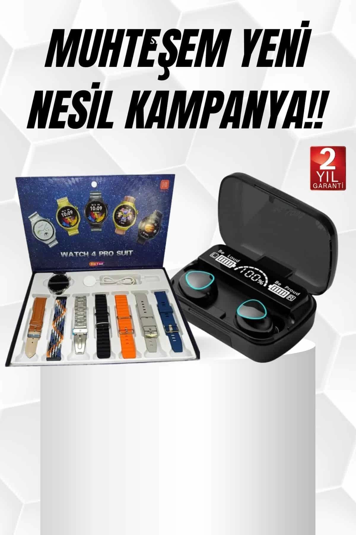 MELFSHOP Ucuz Kaliteli Yeni Nesil 7 Kordonlu Akıllı Saat ve Kablosuz Bluetooth Kulaklık ANC Özelliği