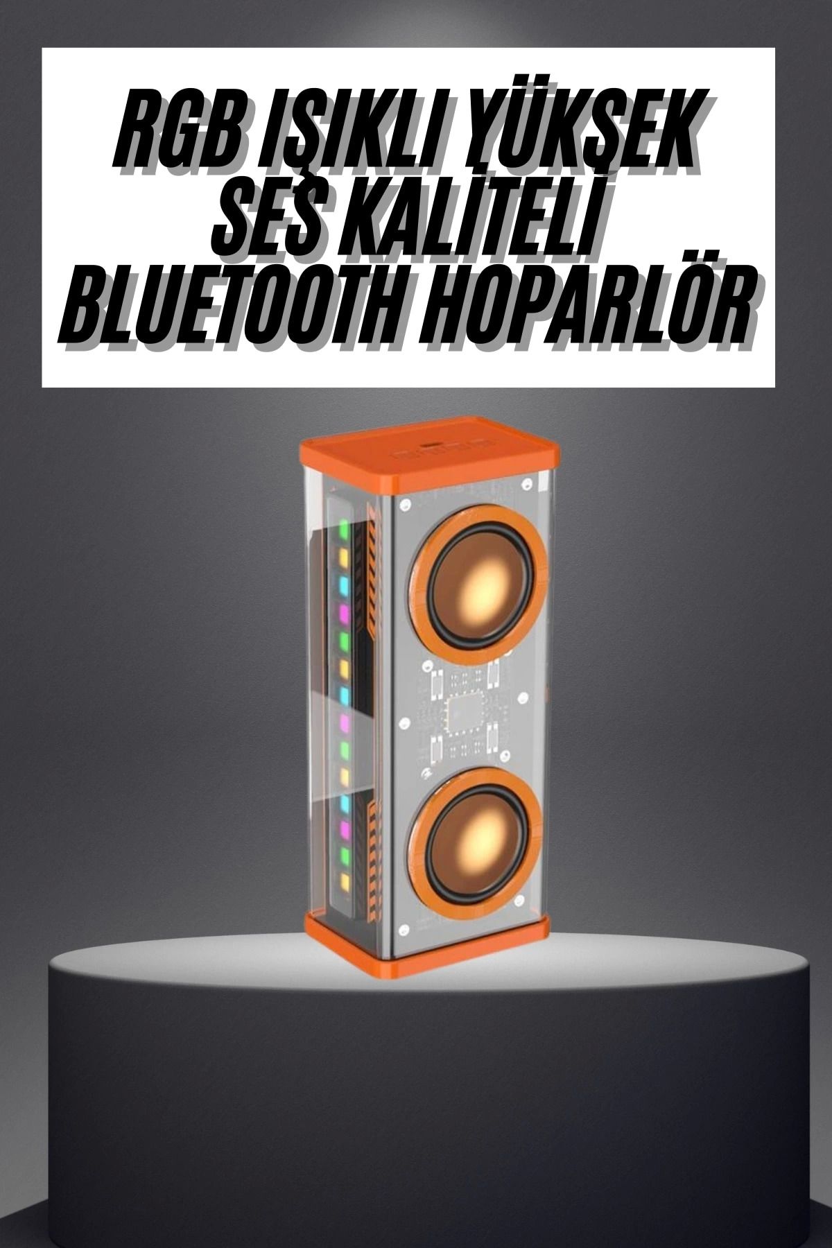 MELFSHOP Rgb Işıklı Hoparlör Taşınabilir Hoparlör Kablosuz Bluetooth 5.0 Bağlantı