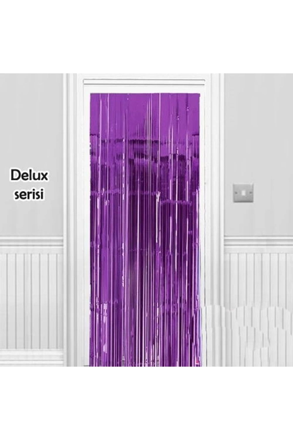 No8 Home Işıltılı Du Ve Kapı Perdesi Mor Renk 90x200 Cm