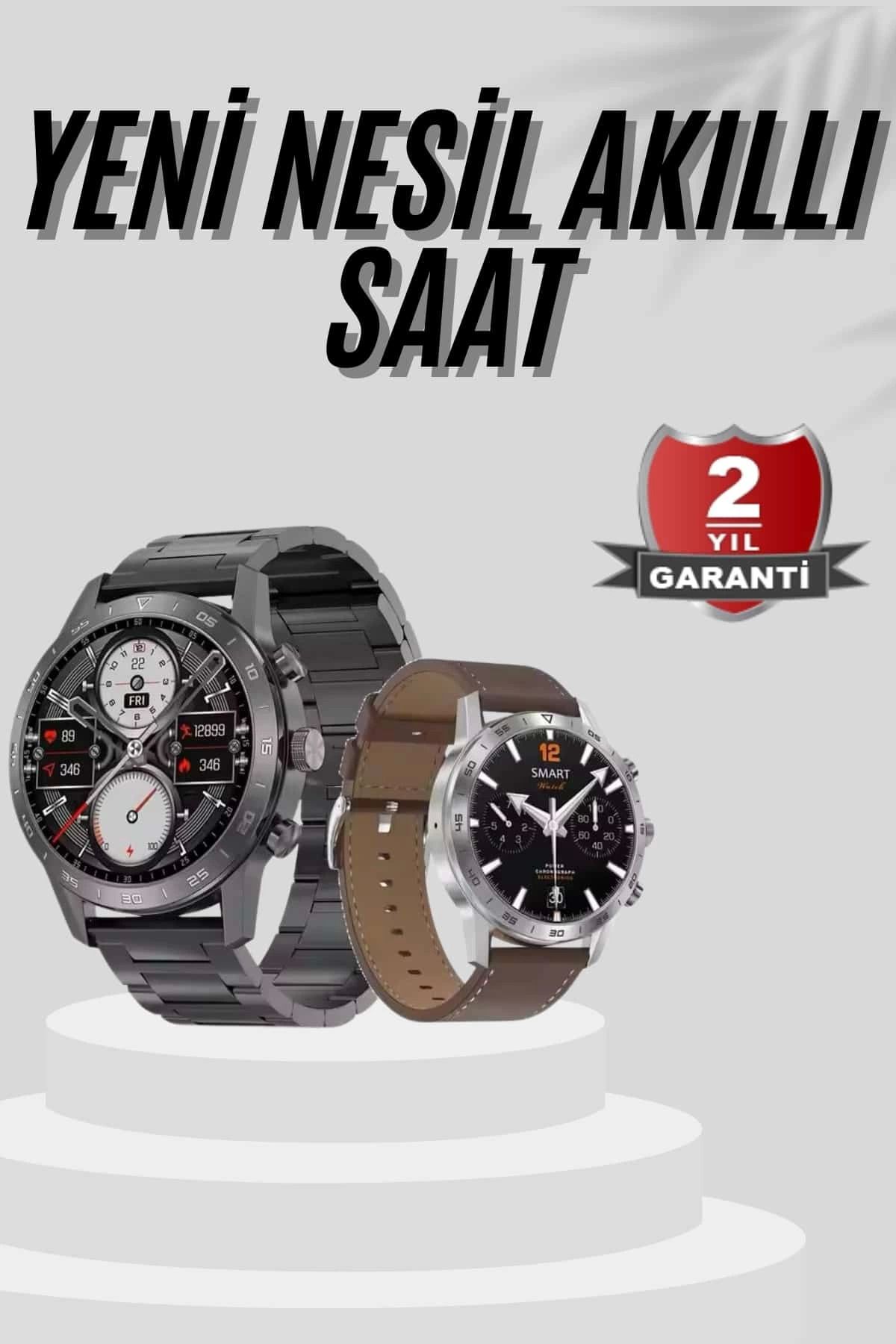 MELFSHOP Akıllı Saat Çelik Kordon Çağrı Cevaplama Amoled Ekran Titreşimli Uyku ve Sağlık Takibi