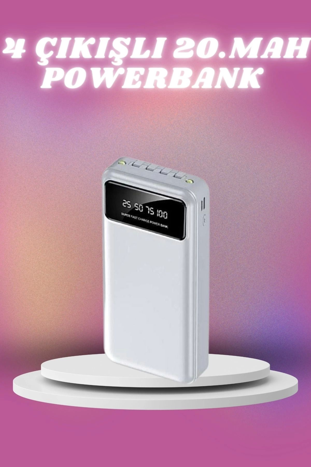 Heez 4 Çıkışlı 20.000 MAH Powerbank Taşınabilir Çoklu Giriş