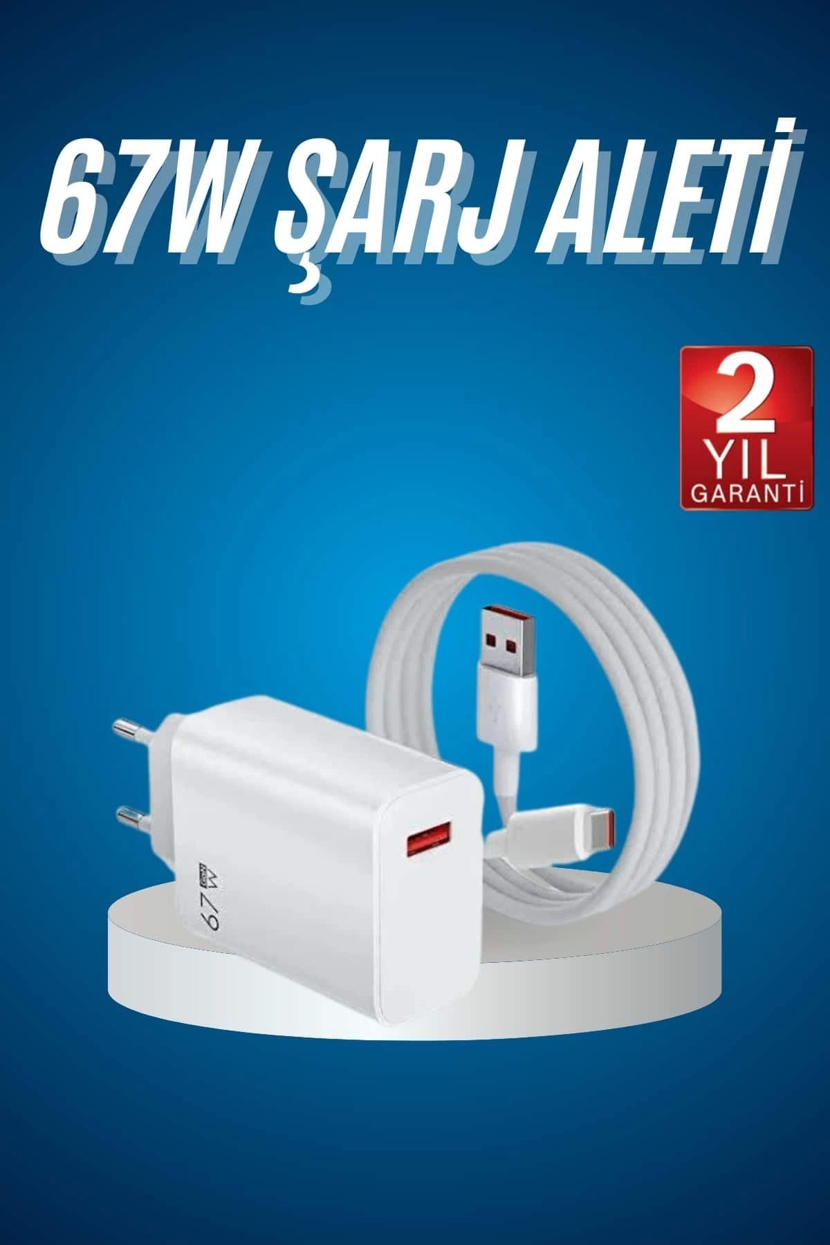 Heez Hızlı Şarj Aleti Adaptörü Kablo Seti 67W Uzun Ömürlü Beyaz