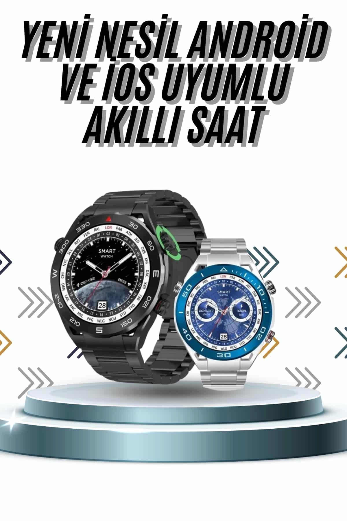 MELFSHOP Akıllı Saat 1.62 İnç Ultimate Nabız Sensörlü Sesli Görüşme Yapabilen