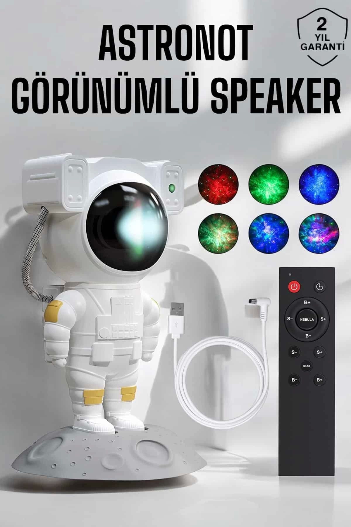 hayalimsah Astronot Görünümlü Projeksiyon Speaker Taşınabilir
