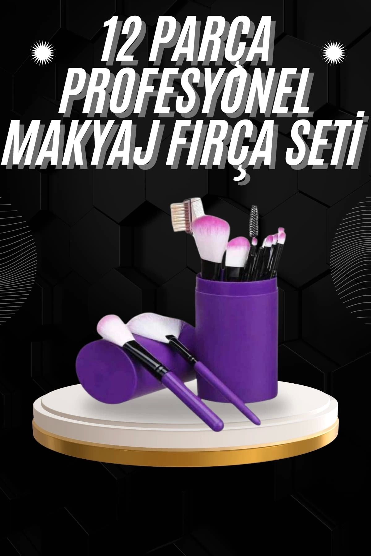 hayalimsah 12 Parça Profesyonel Makyaj Fırçası Far Fırçası Allık Fırçası Yumuşak Kıllı