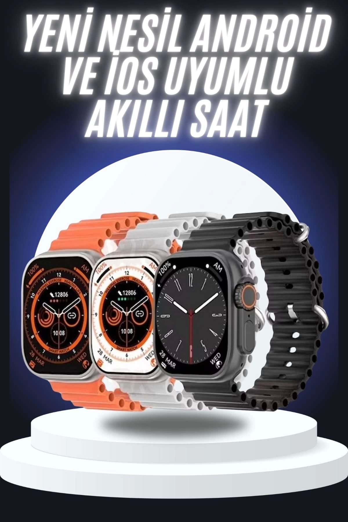 MELFSHOP Yeni Nesil Akıllı Saat Çok Yönlü Titreşimli 49 MM Android ve İOS Uyumlu