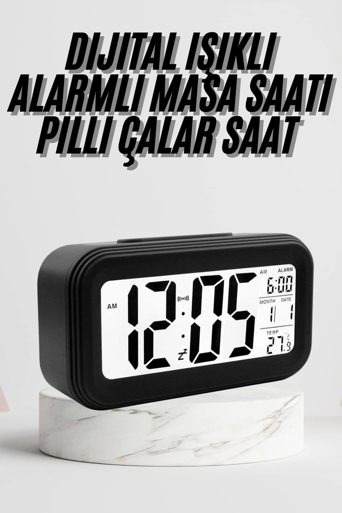 Heez Dijital Masa Saati Termometre Takvim Led Ekran Pilli Ev Ofis Masası