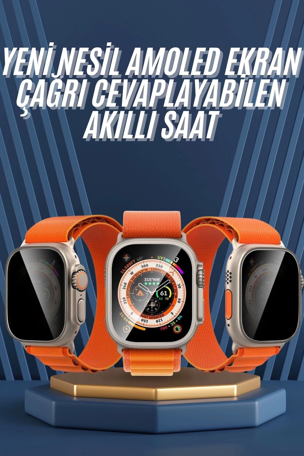 MELFSHOP Ultra Max Kordon Kilitli Akıllı Saat Amoled Ekran Titreşimli Çağrı Cevaplayabilen