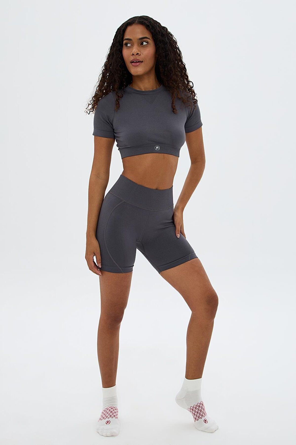 Oishii Aozora Sport Aktif Spor Mini Şort Gri