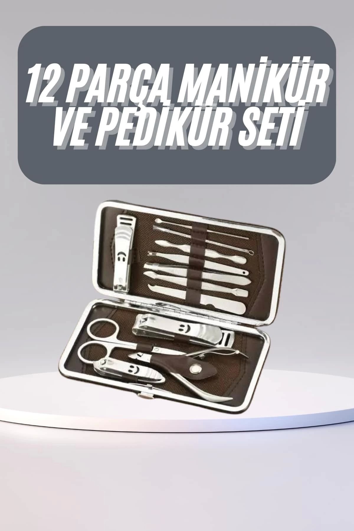 ÖYKÜ VE YİĞİT 12 Parça Manikür Pedikür Seti Tırnak Bakımı Nasır Temizleme El Ayak Bakımı