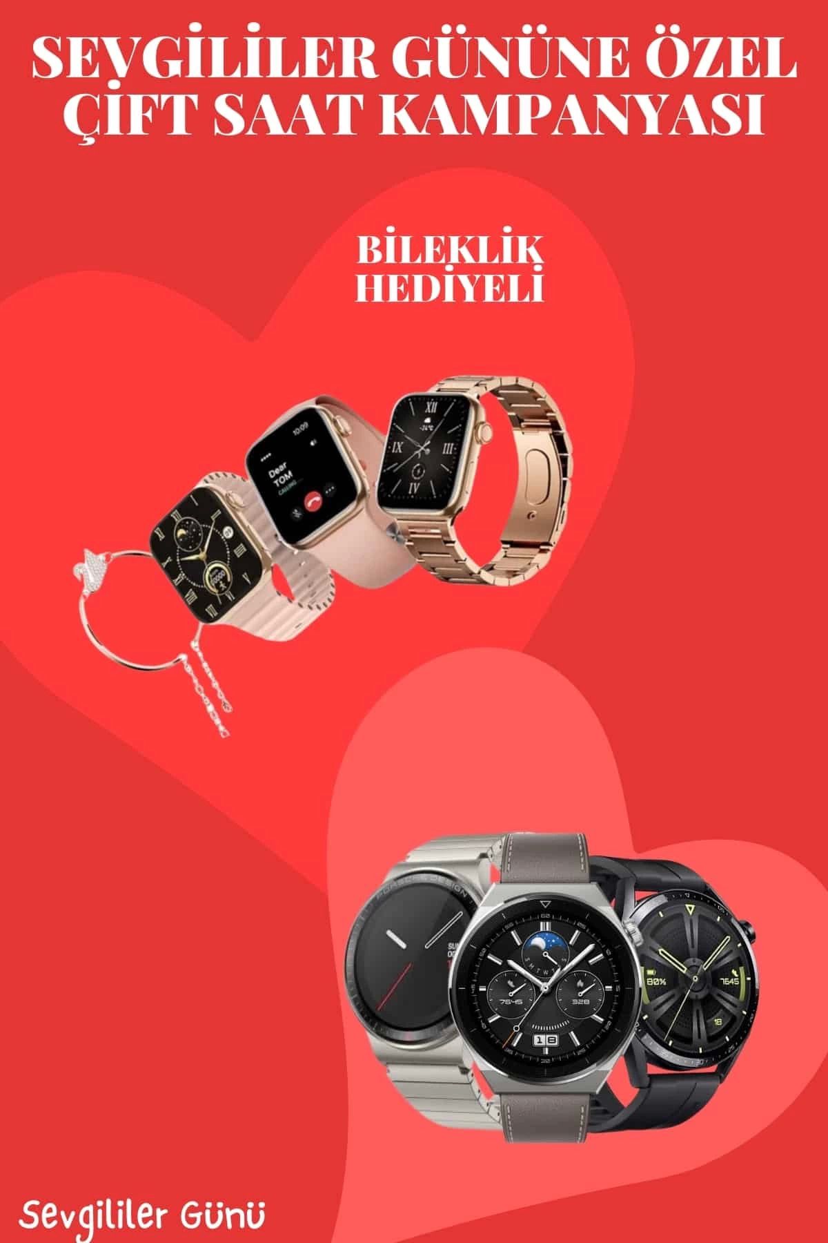 MELFSHOP Sevgiliye Özel Yeni Nesil Akıllı Saat Çiftlere Özel Çift Saatleri