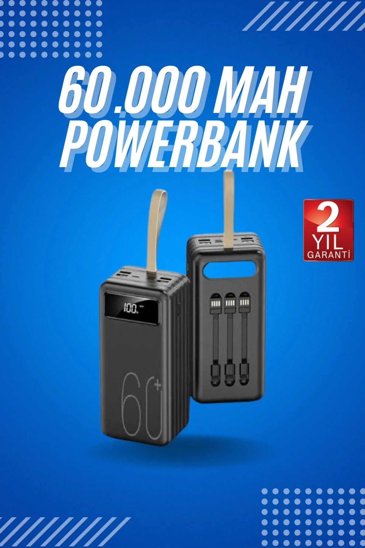 Heez Powerbank Yüksek Kapasiteli 60.000 Mah Hızlı Şarj Şarj Özellikli Batarya