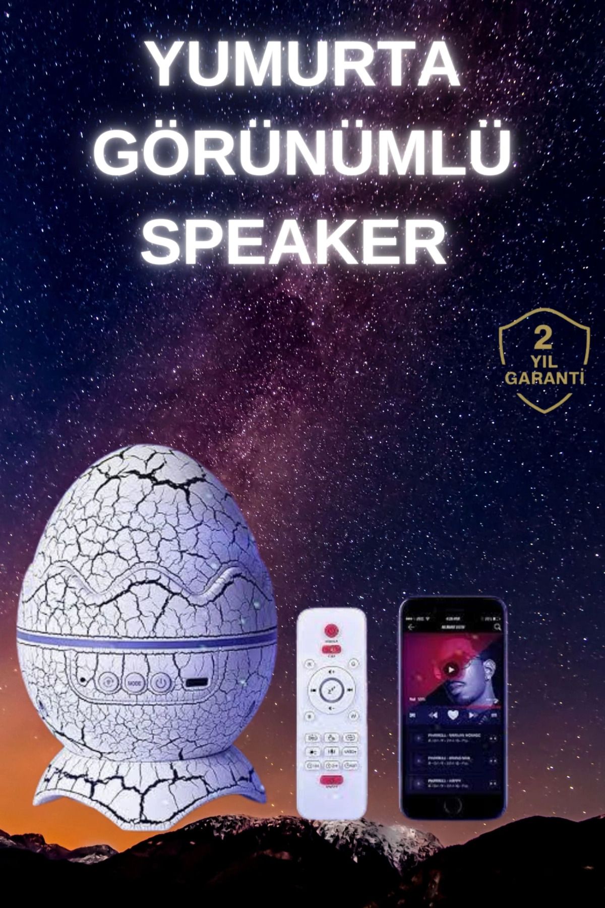 MT29 GİYİM Yumurta Şeklinde Su Dalgalı Bluetooth Speaker Lamba Renkli Şarjlı
