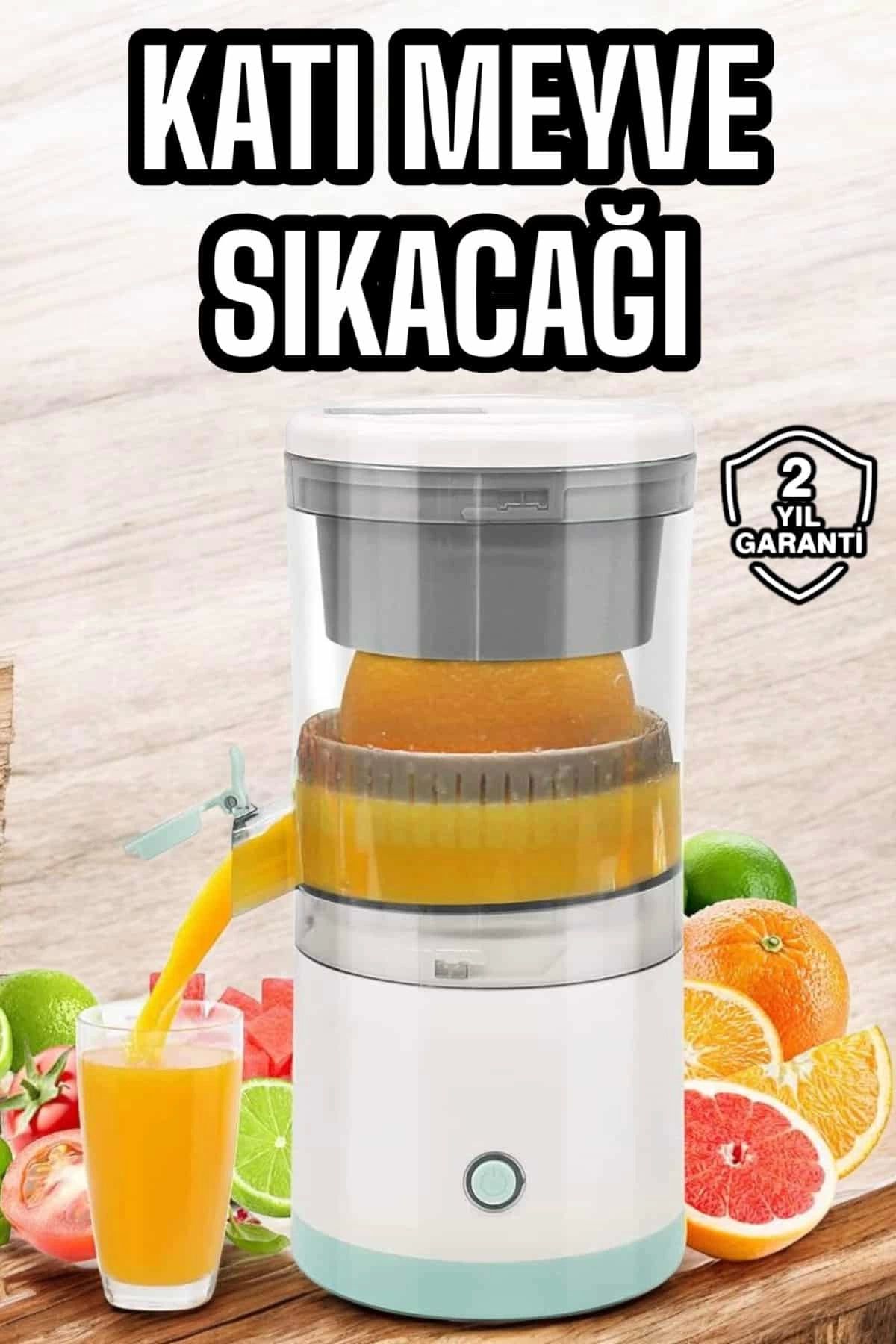 ÖYKÜ VE YİĞİT Taşınabilir Kablosuz Taşınabilir Şarjlı Narenciye Sıkacağı Portakal Meyve Sıkacağı Çift Bıçaklı
