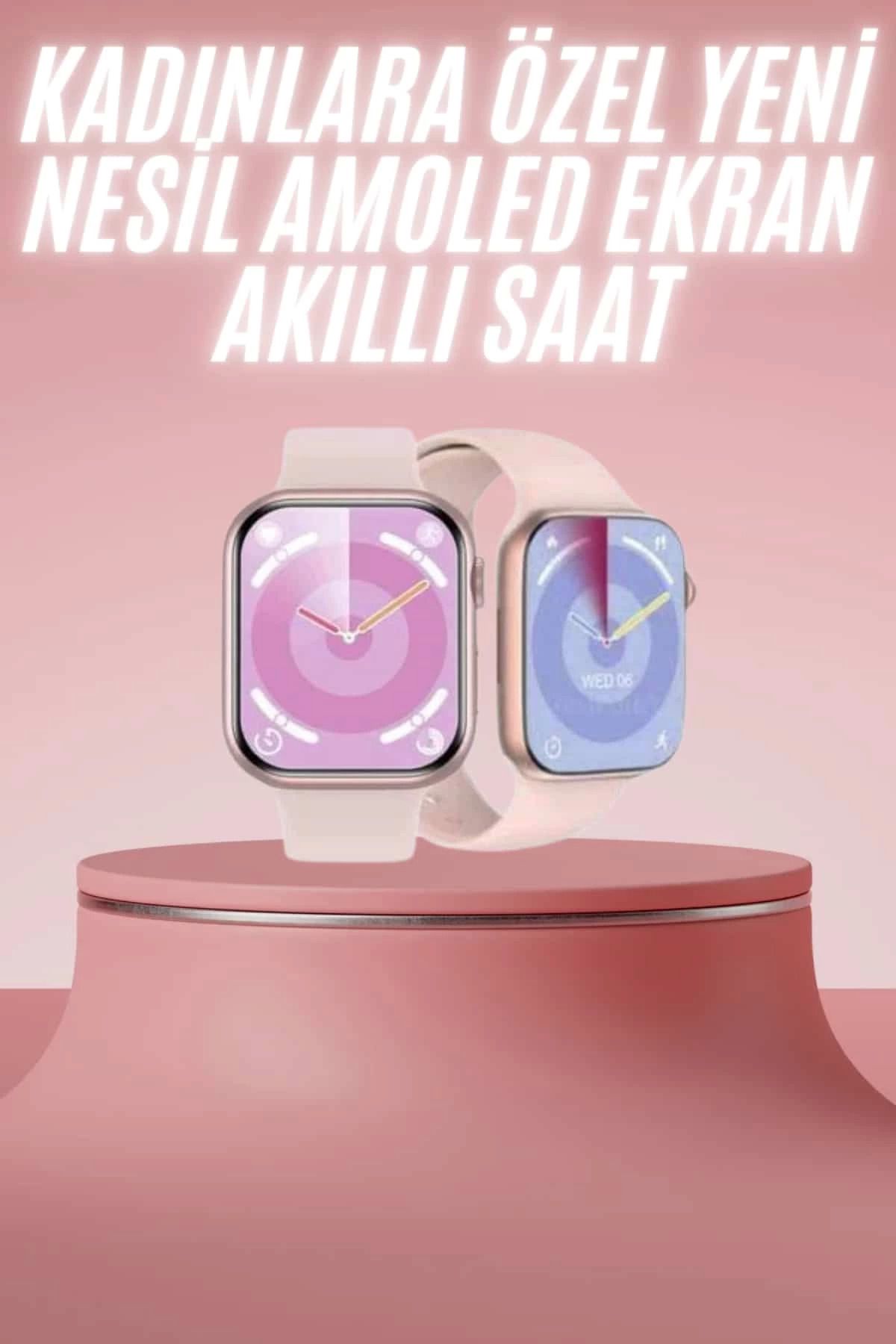 MELFSHOP Kadınlara Özel Yeni Nesil Pembe Amoled Ekran Ultra Akıllı Saat 49MM