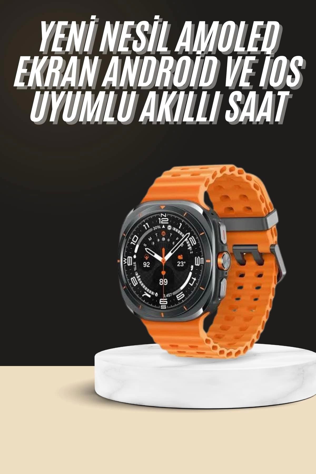 MELFSHOP Akıllı Saat Unısex Zarif Görünümlü Titanyum Kasa Amoled Ekran Müzik Dinleme