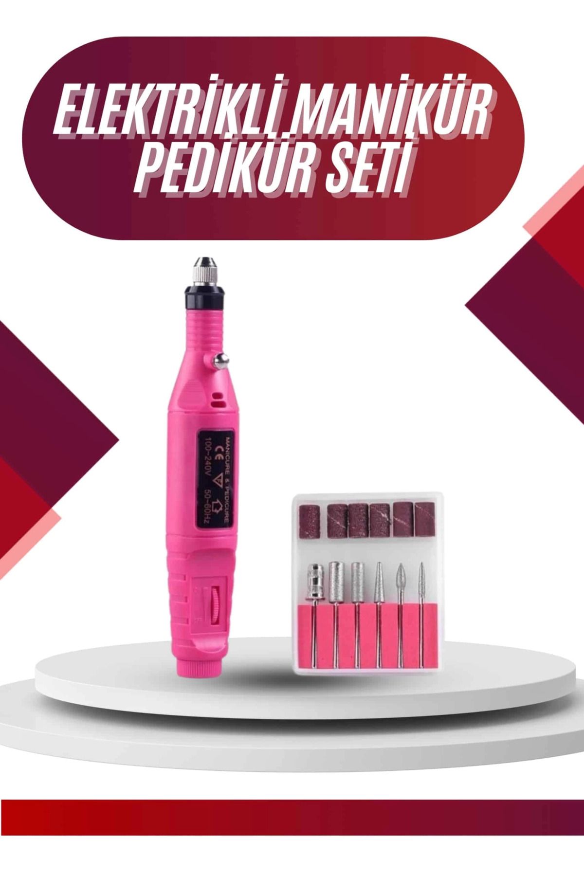 Heez Elektrikli Profesyonel Manikür Pedikür Seti Değiştirilebilir Başlık Seçeneği