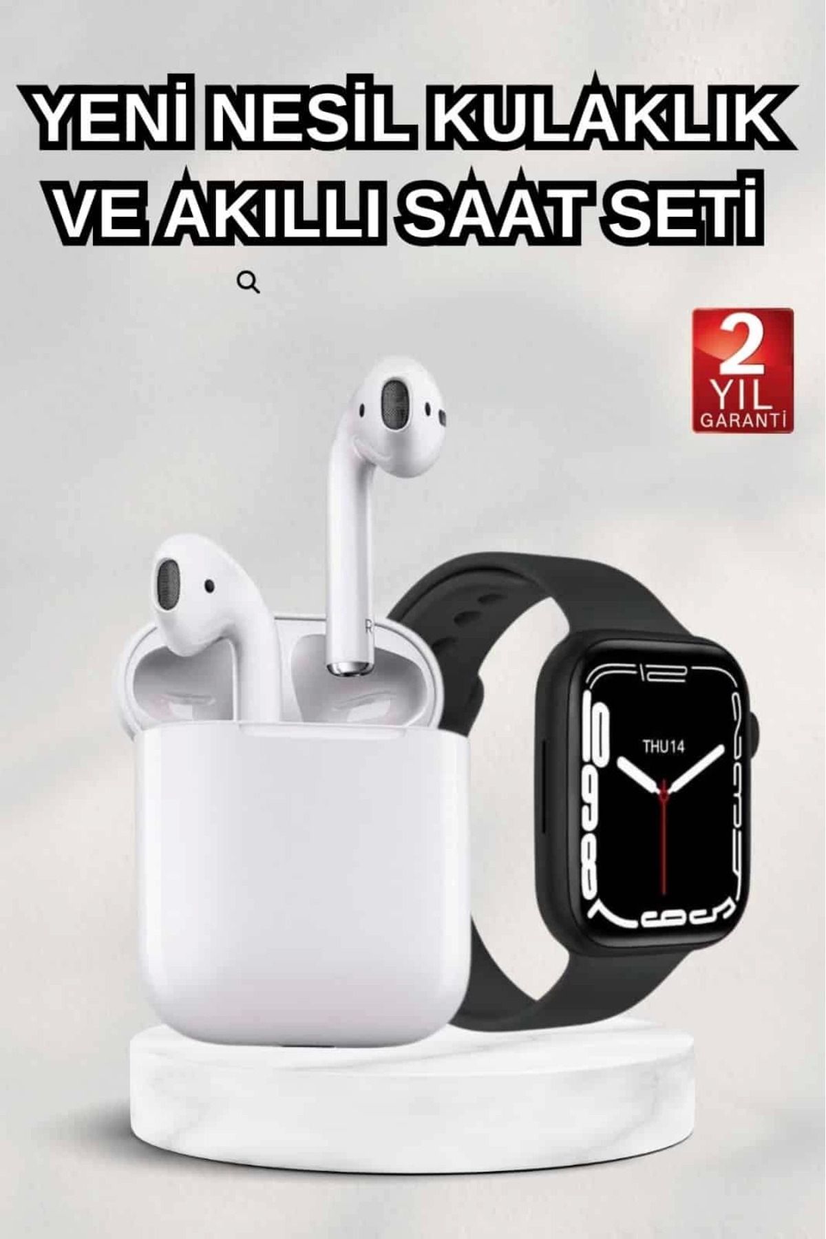 MELFSHOP 2025 Model Akıllı Saat ve 2.Nesil TWS Bluetooth Kulaklık ANC Özelliği Amoled Ekran