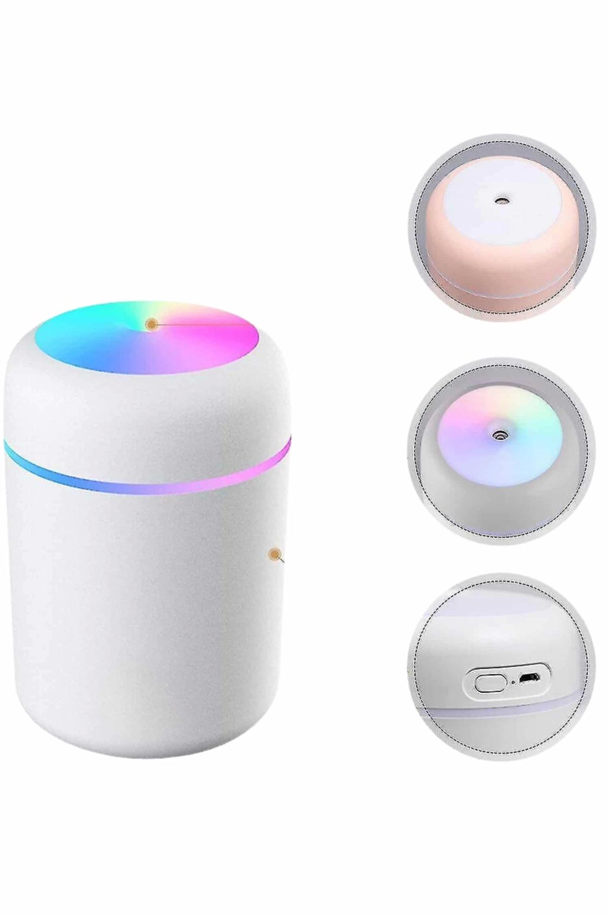 gizmurstore LED Işıklı Mini Ortam Oda Kokusu  Uyumlu Aromaterapi Buhardanlık Beyaz Hava Nemlendirici