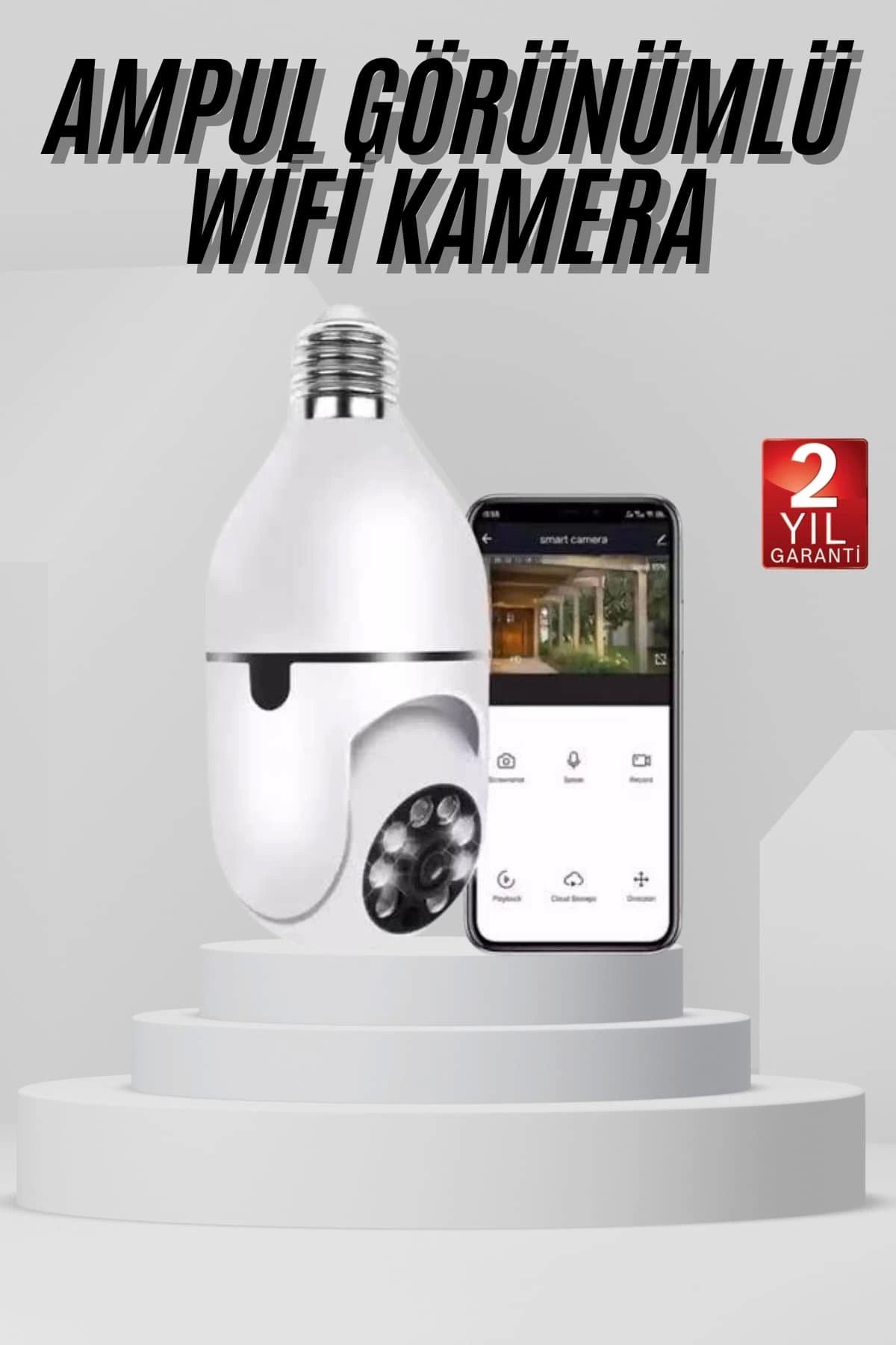 MT29 GİYİM Wifi Güvenlik Kamerası 360 Derece Dönebilen Harekete Duyarlı Gece Görüşlü Ampul
