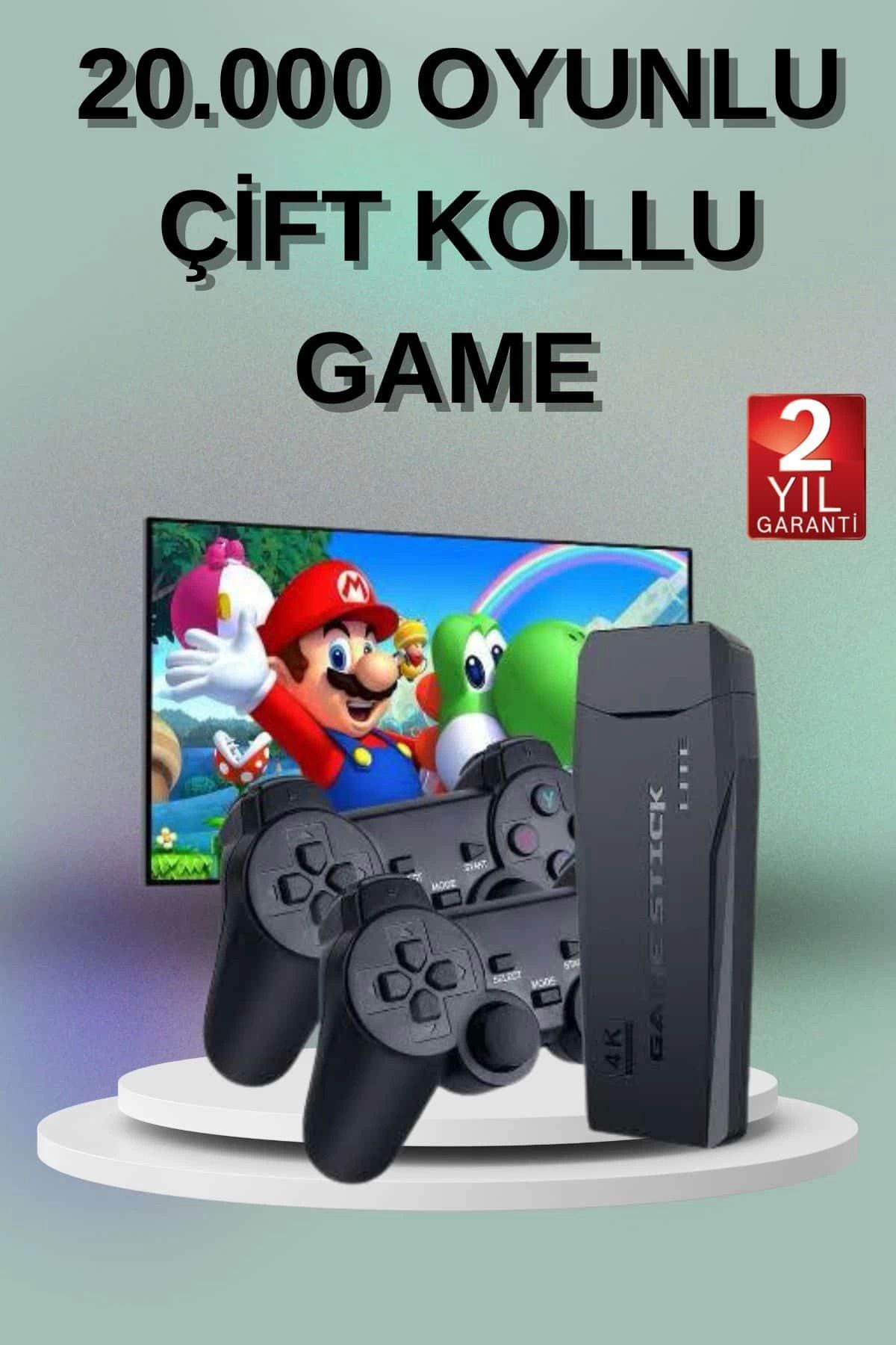 Heez 2 Kollu Kablosuz 2.4G Retro Oyunlar 4k Game Stick 3500 Oyun Atari
