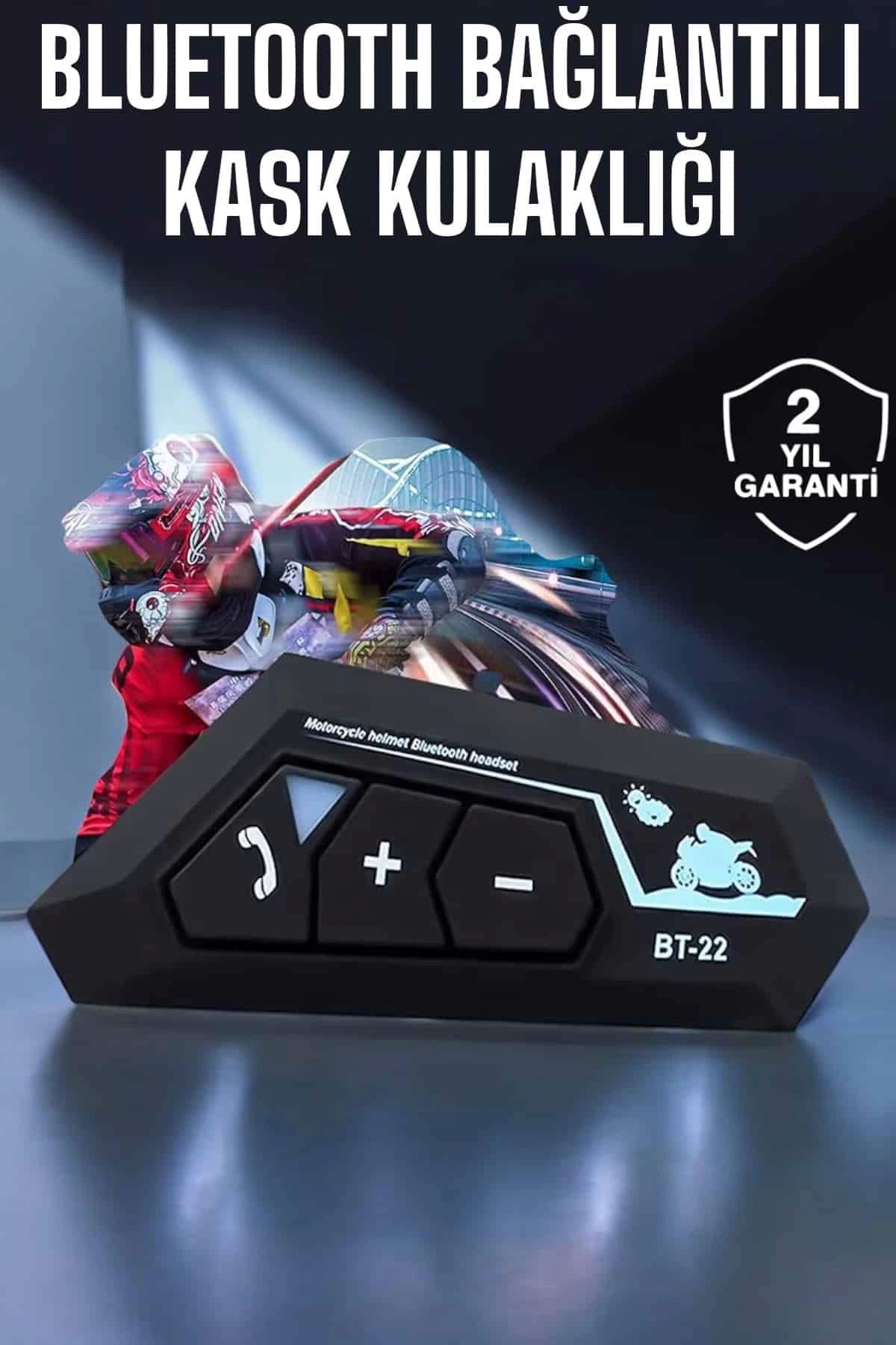 MELFSHOP Kask Kulaklık Bluetooth Motosiklet Kulaklık Intercom Su Geçirmez