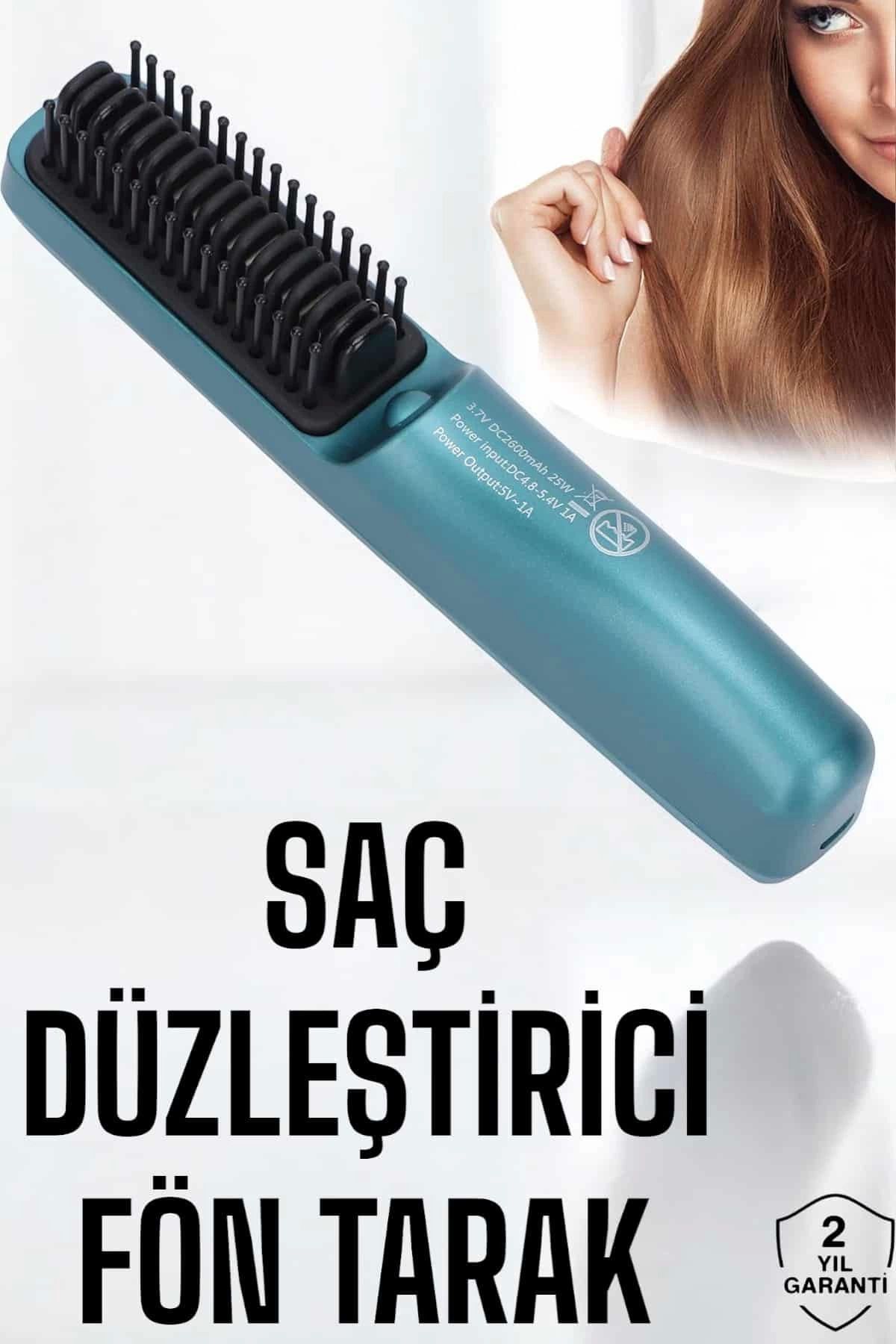Heez Sıkı Dişli Taşınabilir İyon Özelliği Seyahat Tipi Saç Düzleştirici Fön Tarak