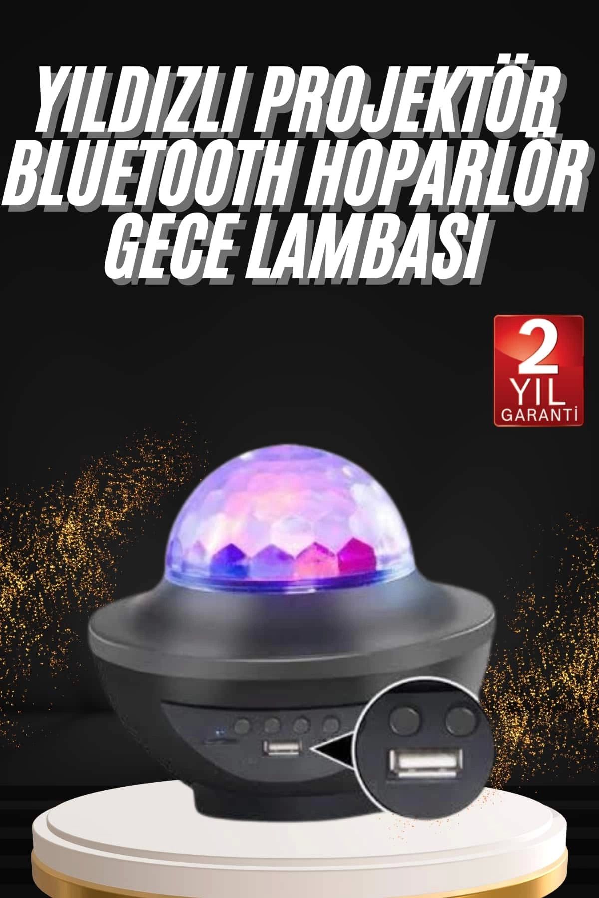 Heez Dönen Işıklı Disko Topu Projektör Müzik Çalarlı Disco Speaker
