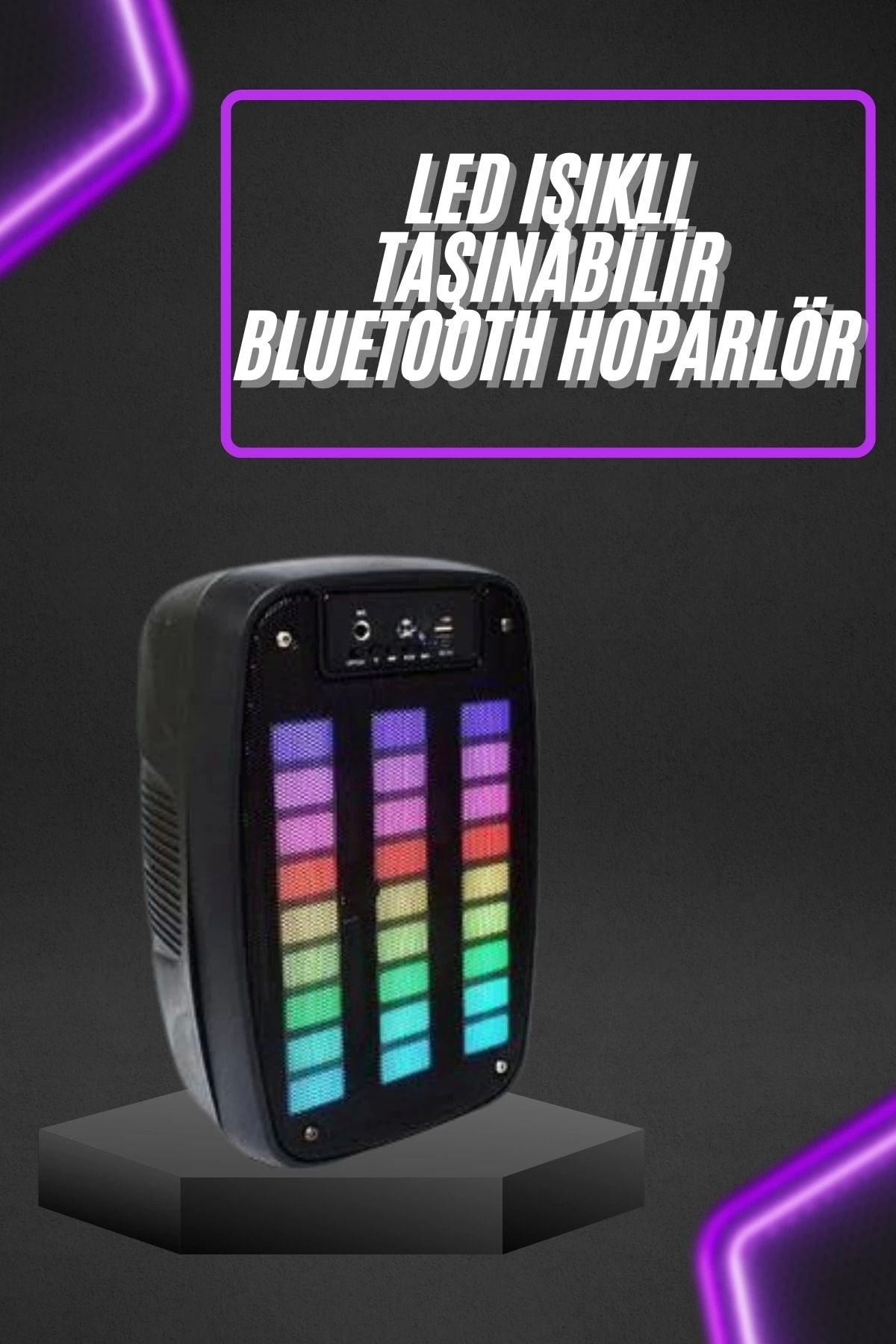 MT29 GİYİM Taşınabilir 6.5 inç LED Bluetooth Kareoke Hoparlör RGB Işıklı Radyolu