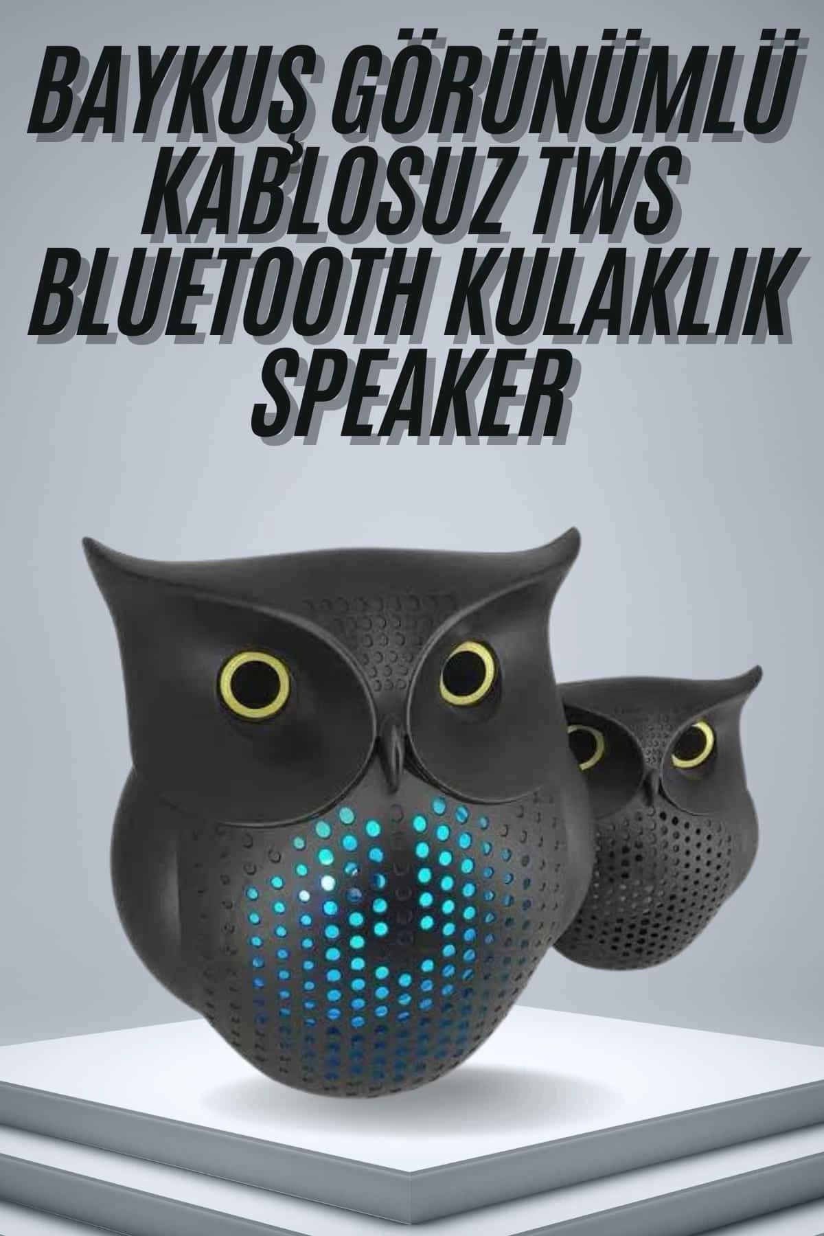 hayalimsah TWS Bluetooth Hoparlör Baykuş Tasarımlı Taşınabilir RGB Işıklı Uzun Pil Ömrü