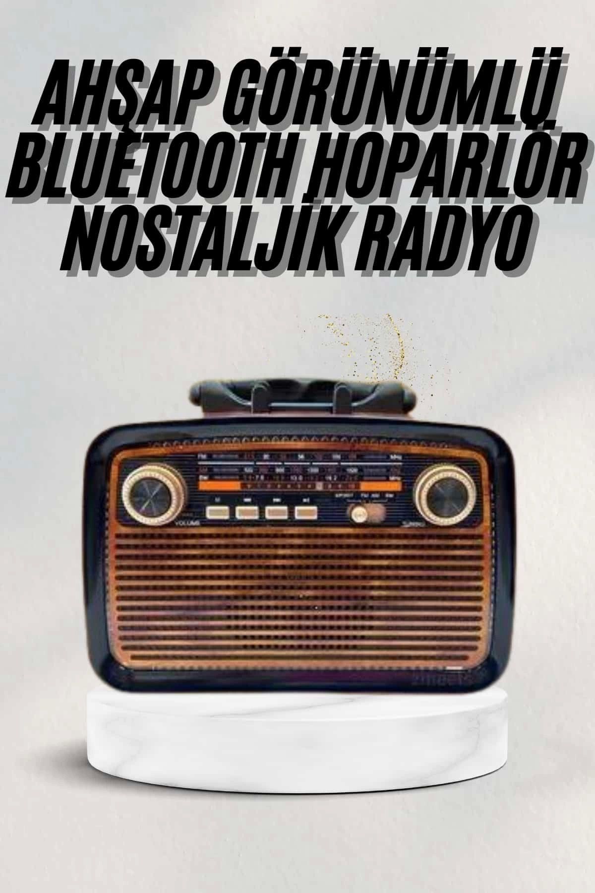 hayalimsah Bluetooth Hoparlör Ahşap Renk Vintage Işıklı Nostaljik Radyo Fm Ahşap Görünümlü