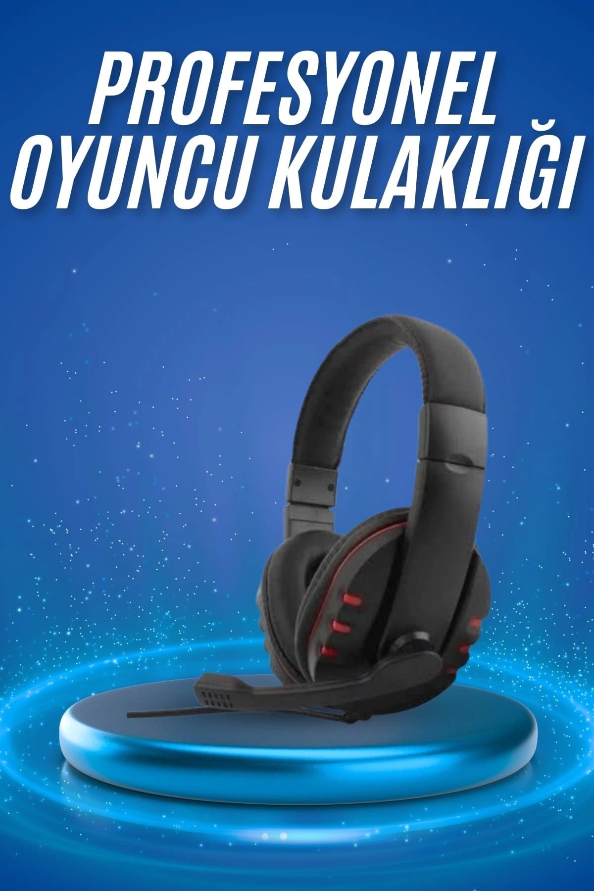 MELFSHOP Oyuncu Kulaklığı Kulak Üstü Kablolu Stereo Mikrofonlu Yumuşak Kulak Yastığı