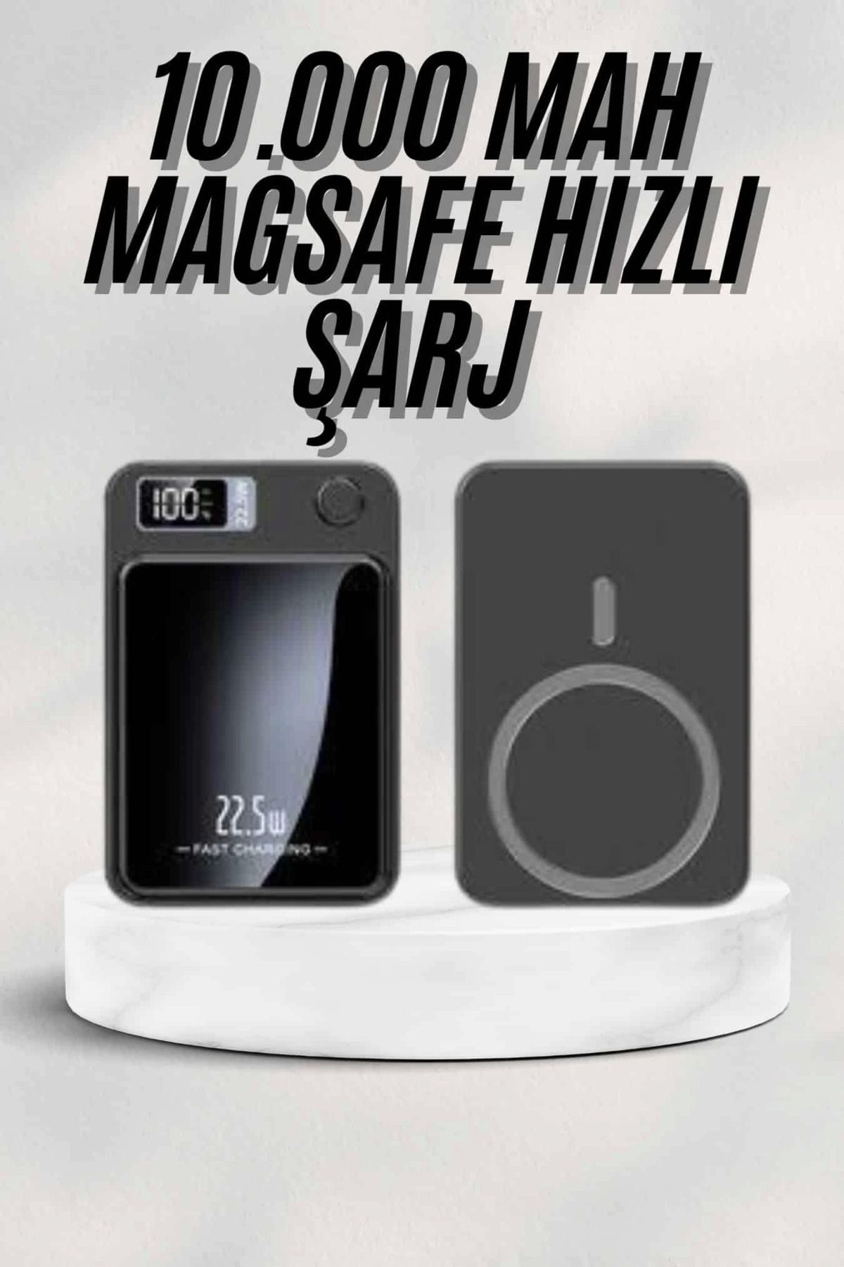 Heez Taşınabilir Şarj Magsafe Powerbank 10.000 mAh Hızlı Şarj Led Göstergeli Kablosuz