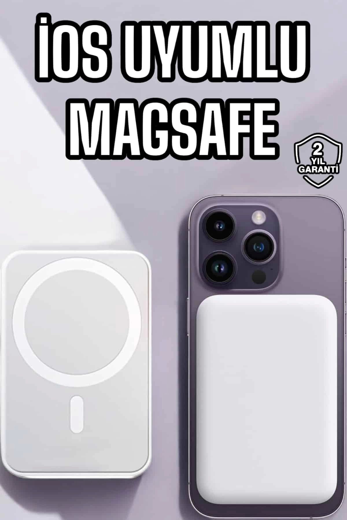 Heez 5000 Mah İOS Uyumlu Magsafe Kablosuz Şarj Hızlı Şarj Desteği
