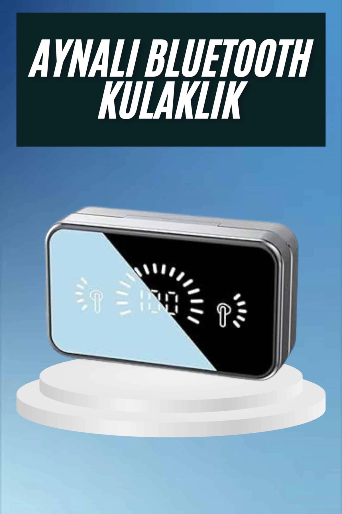 Heez Powerbankli Bluetooth Kulaklık Yüksek Ses Aynalı Çift Dijital Gösterge Ekranı