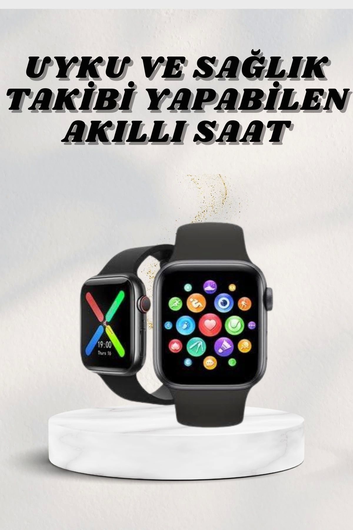MELFSHOP Akıllı Saat Wireless Şarj Yüksek Çözünürlüklü Müzik Dinleme Sesli Cevaplama