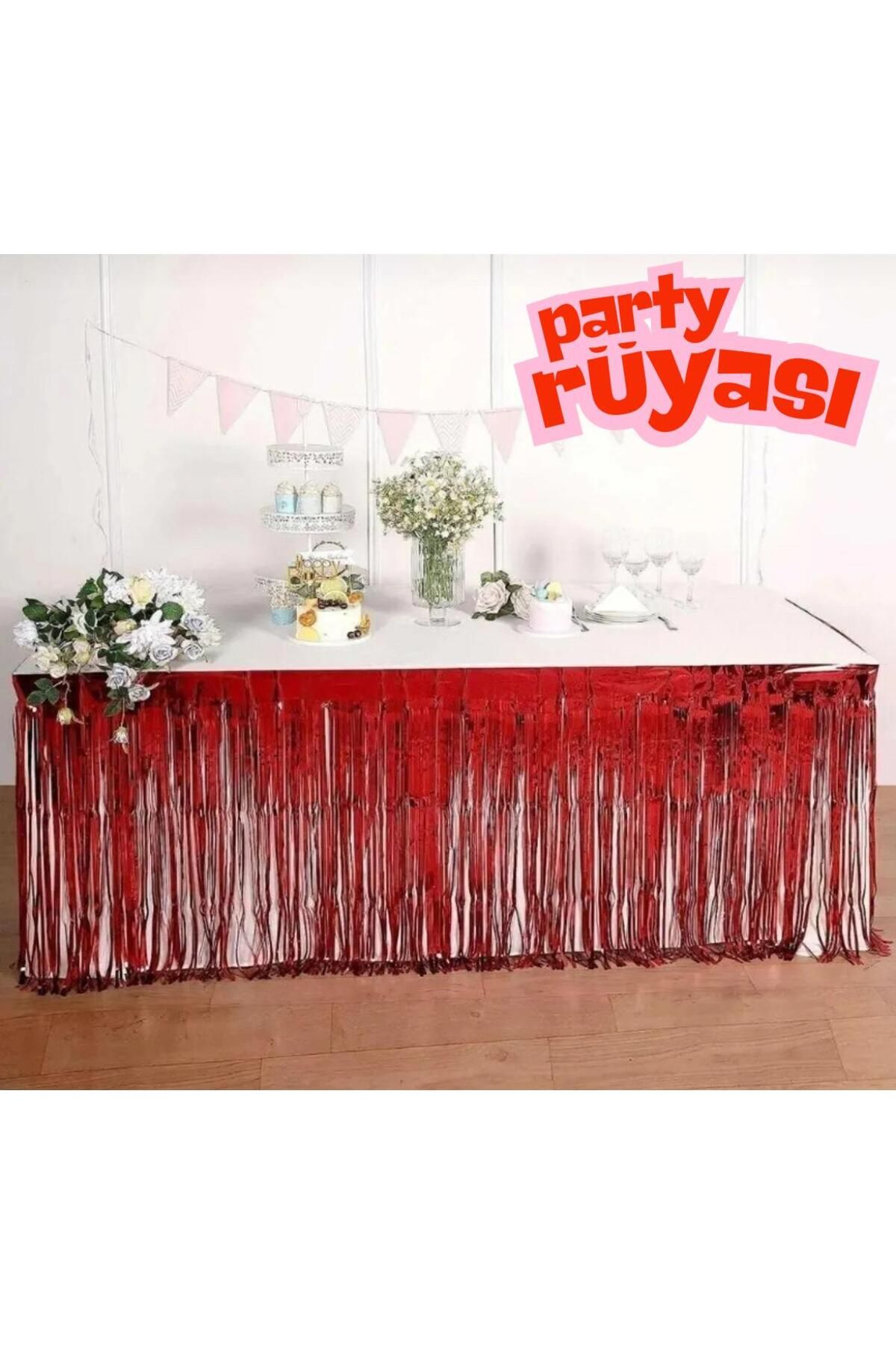partyrüyası Metalik Püskül Metalize Masa Eteği Masa Püskülü Masa Kenarlığı Masa Kenar Eteği