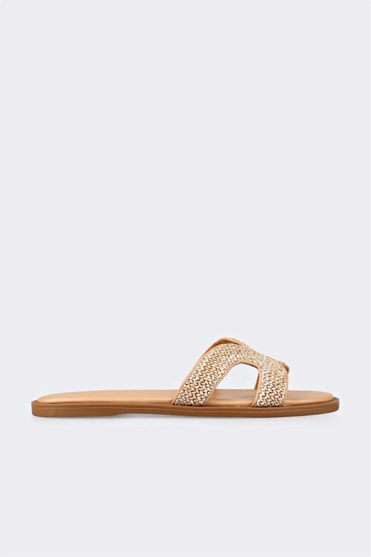 Elle Shoes Naturel Kadın Düz Terlik