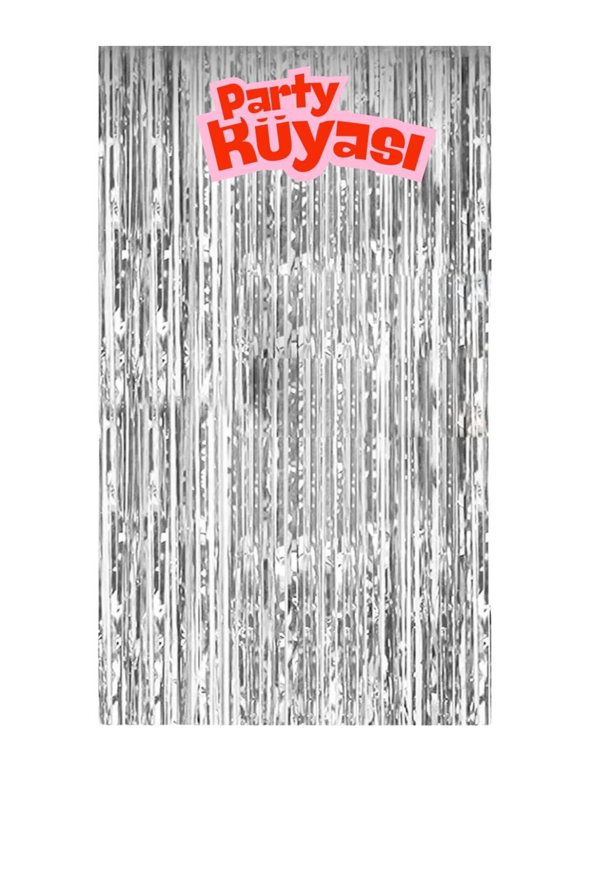 partyrüyası Metalize Arka Fon Işıltılı Kapı Duvar Perdesi 100x200 Cm