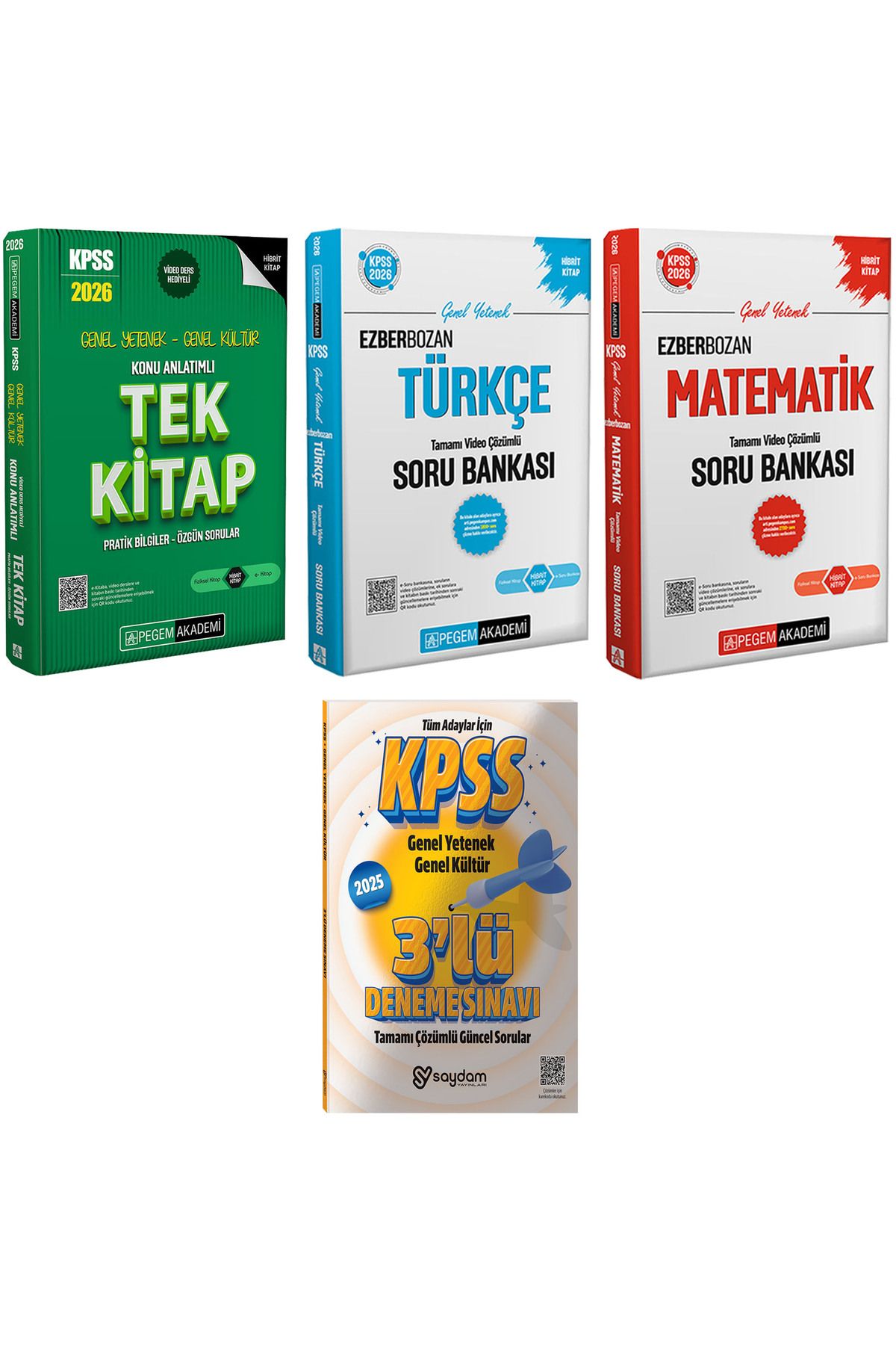 Pegem Akademi Yayıncılık 2026 KPSS GYGK Konu Anlatımlı Tek Kitap-Ezberbozan Türkçe-Matematik Video Çözümlü Soru Bankası