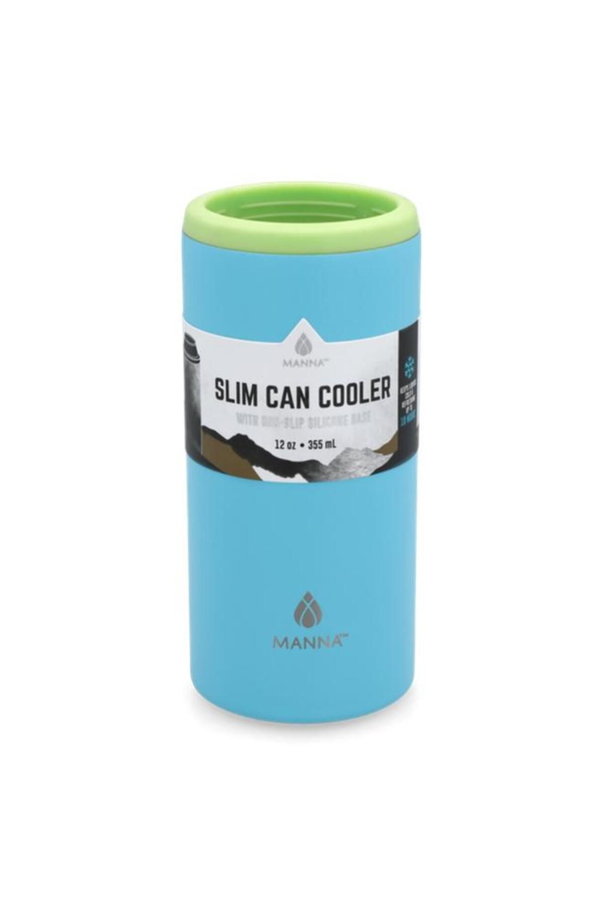 Generic-MANNA Durable Design Slim Can Cooler Tumbler with Non-Slip Silicone Base Teal and Green 355ml 1