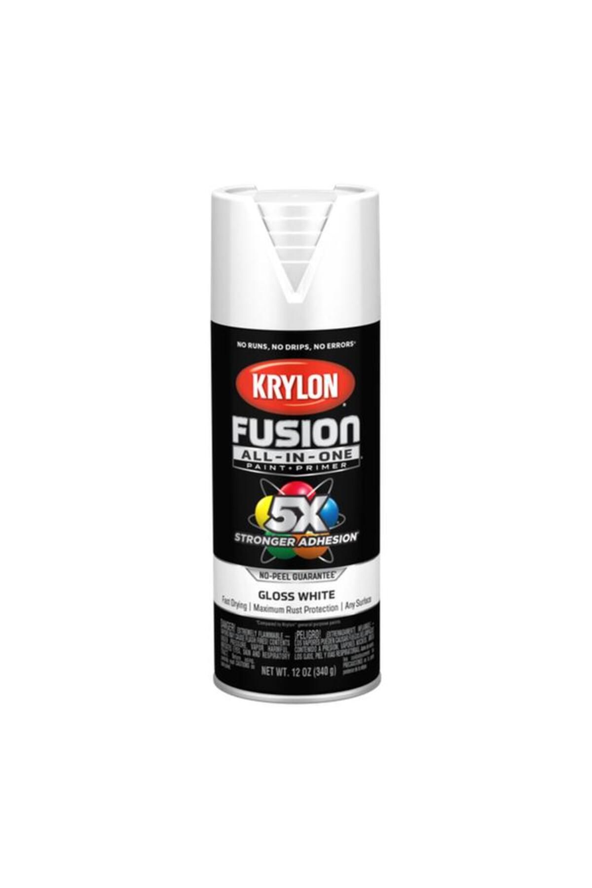 Generic-KRYLON Rust Resistant Fusion All-in-One Spray Paint and Primer Gloss White 12oz K02727007 1