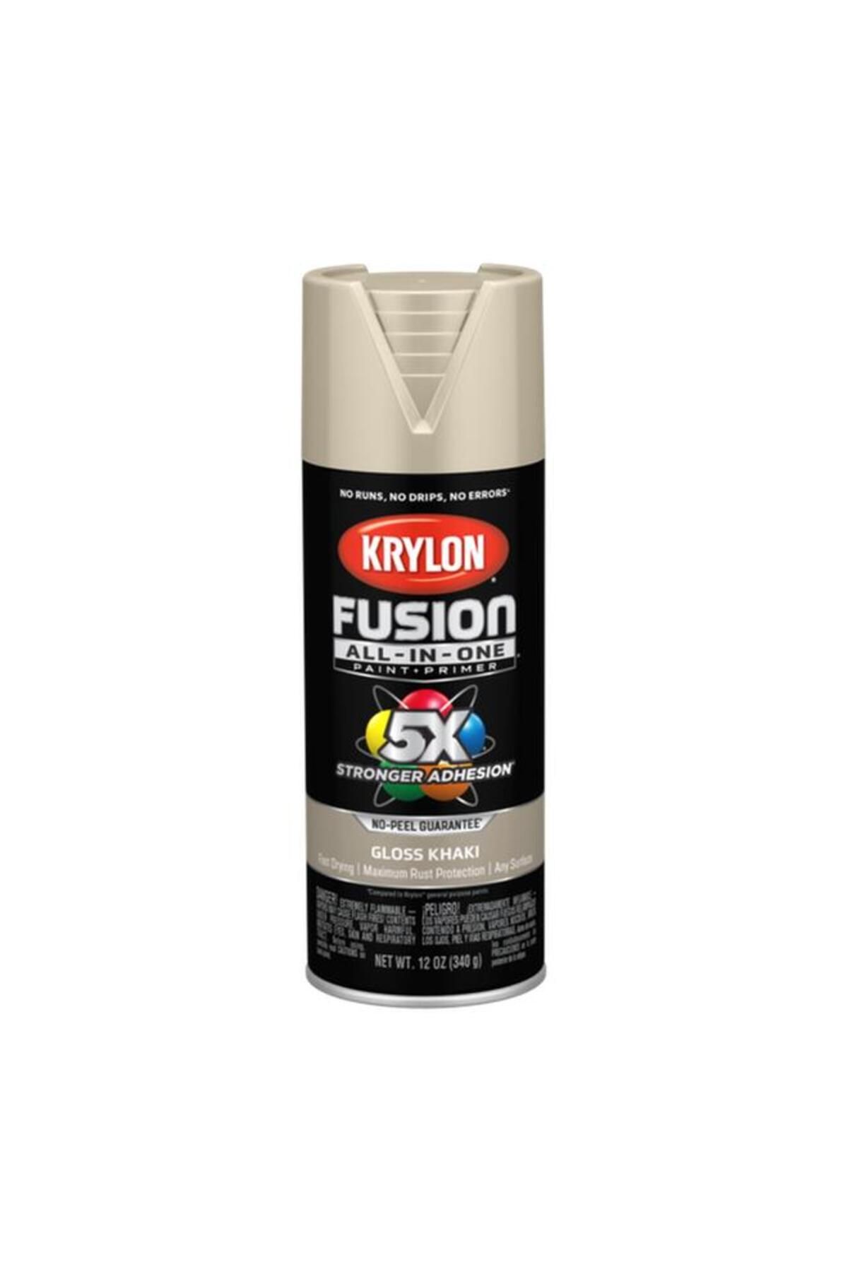 Generic-KRYLON Rust Resistant Fusion All-In-One Spray Paint and Primer Khaki 12oz K02713007 1