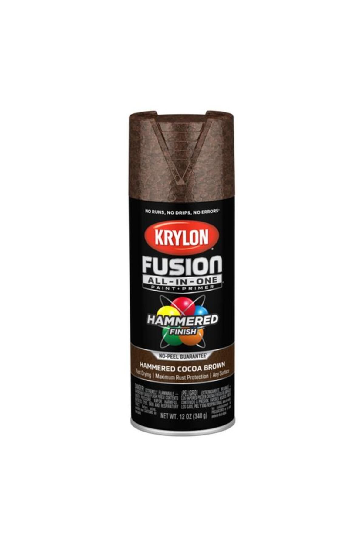 Generic-KRYLON Fusion All-In-One Rust Resistant Spray Paint Hammered Cocoa Brown 12oz K02785007 1