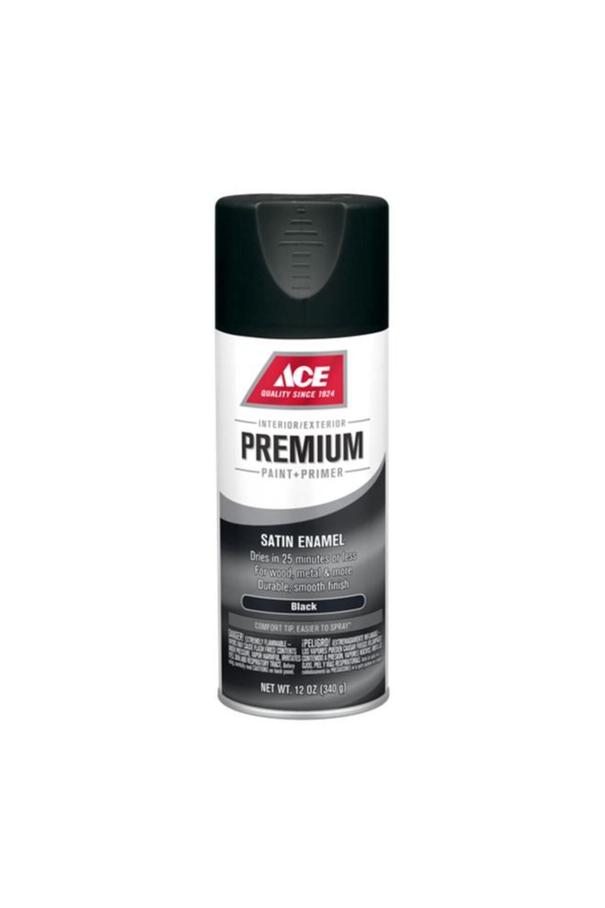 Generic-طلاء بخاخ ACE Premium Satin Enamel باللون الأسود 1