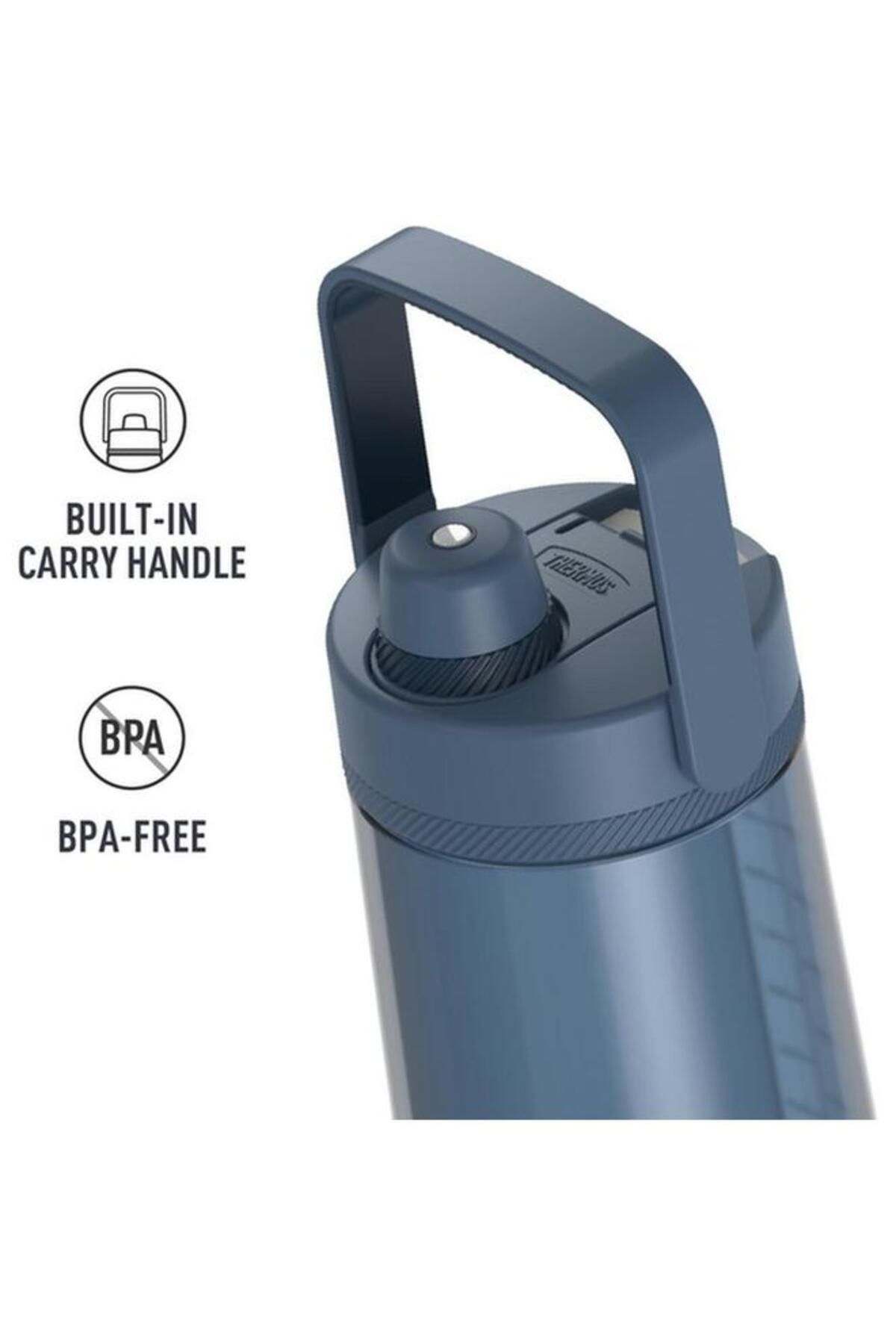 Generic-THERMOS Alta Series Soft Grip Carry Handle Hydration Water Bottle with Spout Slate 40oz TP4349DB6 3