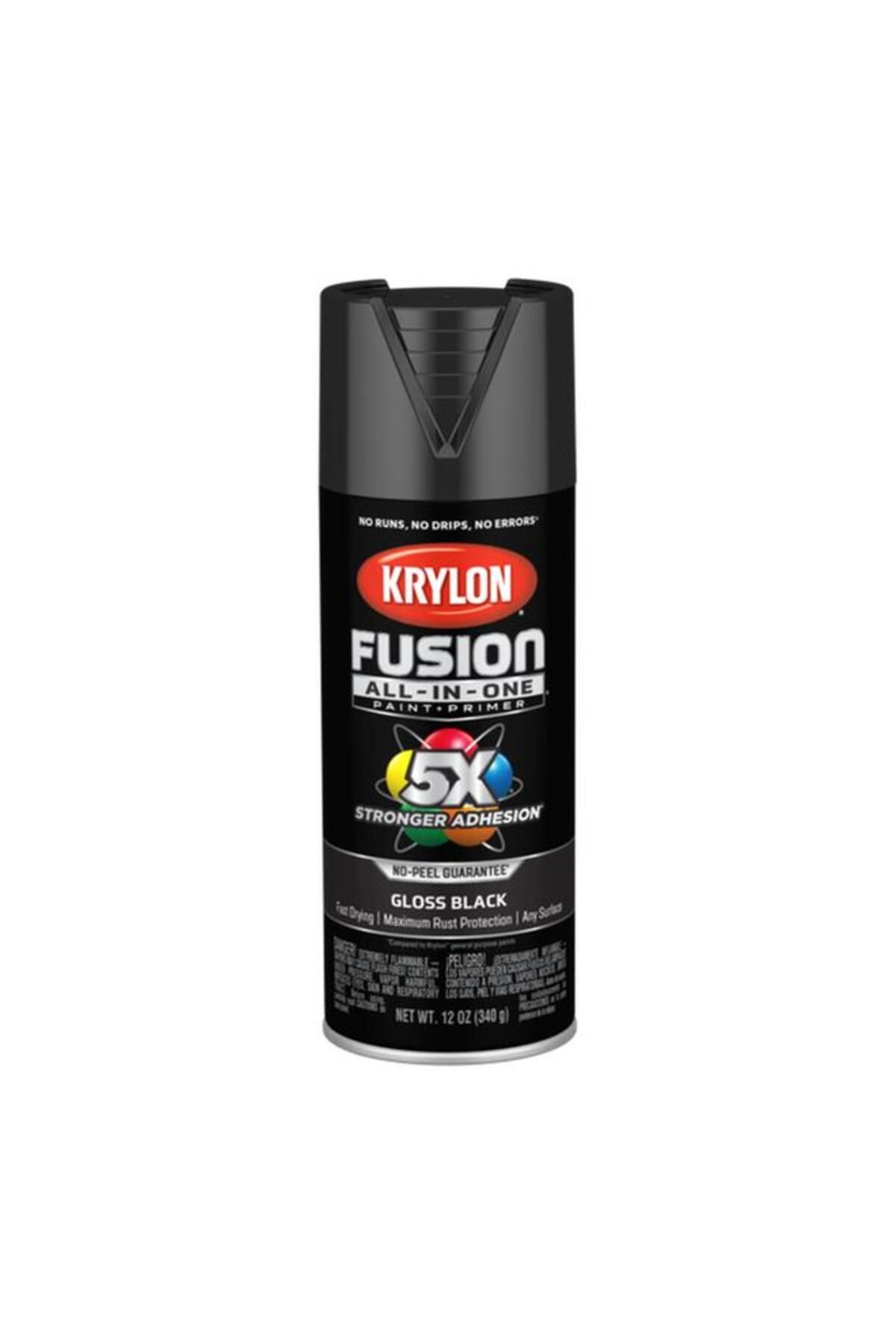 Generic-KRYLON Rust Resistant Fusion All-In-One Spray Paint and Primer Gloss Black 12oz K02702007 1