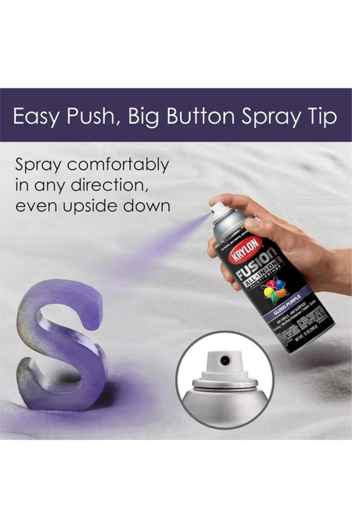 Generic-KRYLON Rust Resistant Fusion All-In-One Spray Paint and Primer Gloss Purple 12oz K02719007 5